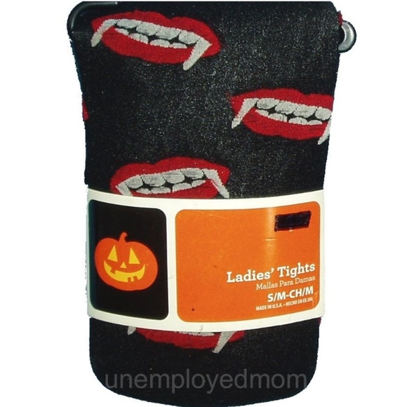 Ladies Tights Halloween Vampire Fang NIP pantyhose - Picture 2 of 5